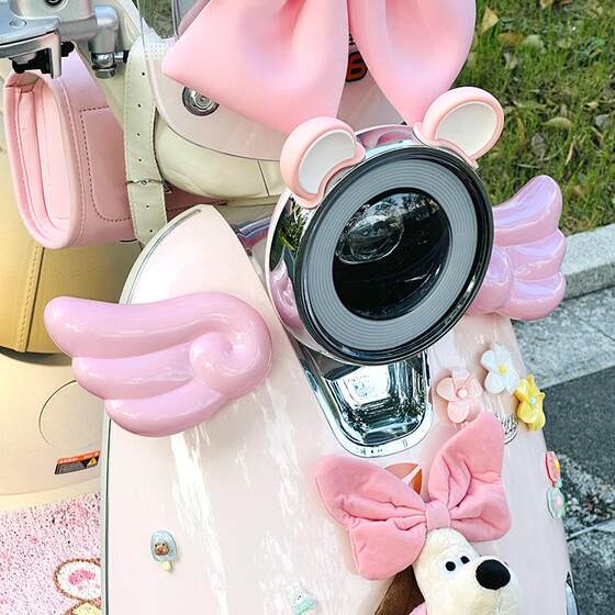 电动车大翅膀装饰小配件可爱电瓶车贴纸雅迪台铃爱玛改造用品大全