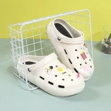 Tide, нескользящие тапочки в стиле Crocs на платформе, милые пляжные мюли, закрытый носок, подходят для носки на улице, коллекция 2023