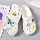 Tide, тапочки в стиле Crocs на платформе, комфортные пляжные мюли, коллекция 2023 года, закрытый носок, подходят для носки на улице, мягкая подошва