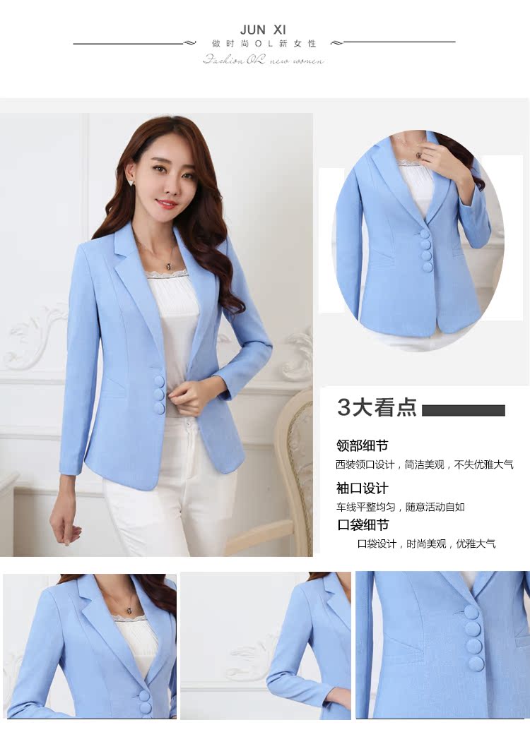 Mùa thu 2018 mới cotton và vải lanh nhỏ phù hợp với nữ dài tay Phiên bản Hàn Quốc của thời trang tự canh hoang dã đoạn ngắn màu rắn áo sơ mi nữ bộ vest nữ