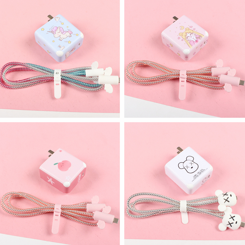 OnePlus 9 OnePlus9 OnePlus9 OnePlus9 OnePlus9Pro Charging Cable Protector Sleeve 65w Mobile Phone Charger Sticker Data Cable Winding Rope Cartoon Decorative Film Storage Protective Case Cable Manager Ring