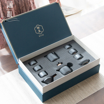 Chanting ceremony High-end Japanese black pottery Kung Fu tea set Office meeting guest tea pot cover bowl household custom gift box