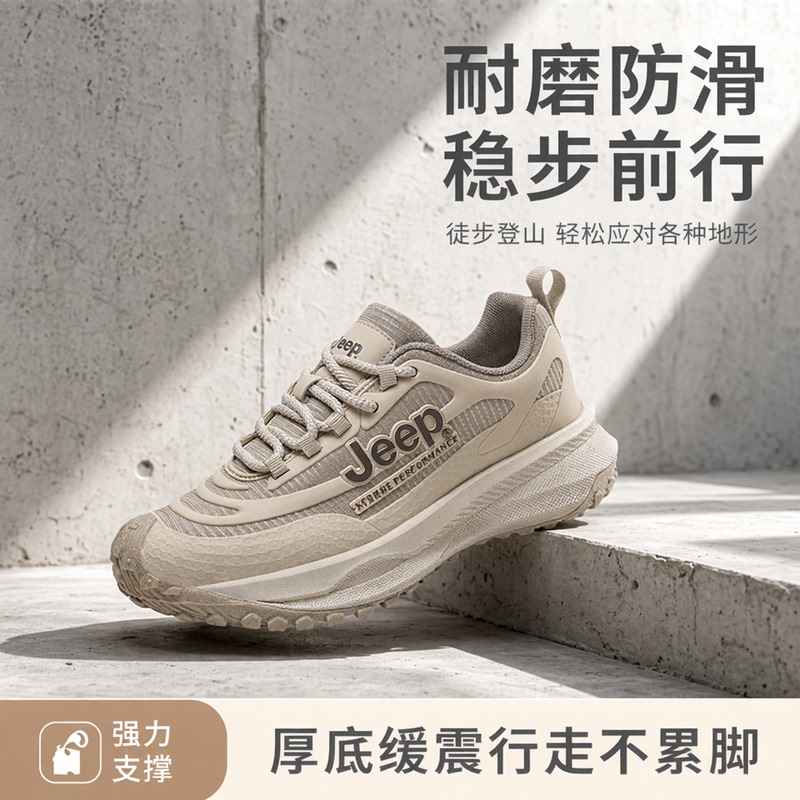 Jeep Men's Shoes Autum 2026 New Casual Shoes Men's Thick-Soled Hiking Shoes Wear-Resistant Non-Slip Sports Shoes Jeep Men's Shoes Autum 2026 New Casual Shoes Men's Thick-Soled Hiking Shoes Wear-Resistant Non-Slip Sports Shoes