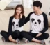 Phiên bản Hàn Quốc của mùa xuân và mùa thu dài tay nam nữ đồ ngủ đôi hoạt hình dễ thương mùa hè mỏng phần bông kích thước lớn phù hợp với dịch vụ nhà bộ đồ mặc nhà mùa hè Cặp đôi