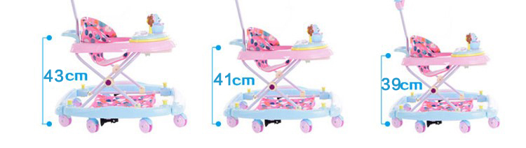 Bé sơ sinh con toddler walker 6 7-18 tháng đa chức năng chống rollover tay đẩy có thể mất các dòng trường với âm nhạc