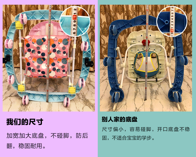 Bé sơ sinh con toddler walker 6 7-18 tháng đa chức năng chống rollover tay đẩy có thể mất các dòng trường với âm nhạc xe đạp đẩy cho bé