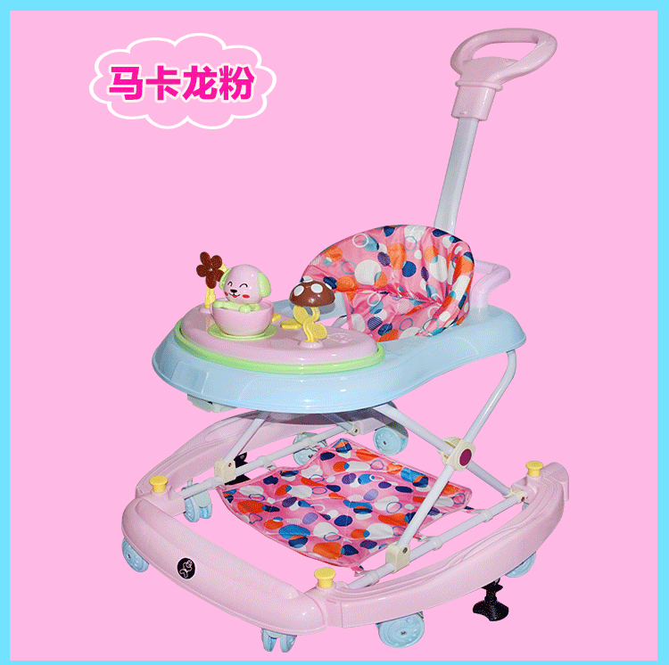 Bé sơ sinh con toddler walker 6 7-18 tháng đa chức năng chống rollover tay đẩy có thể mất các dòng trường với âm nhạc xe đạp đẩy cho bé