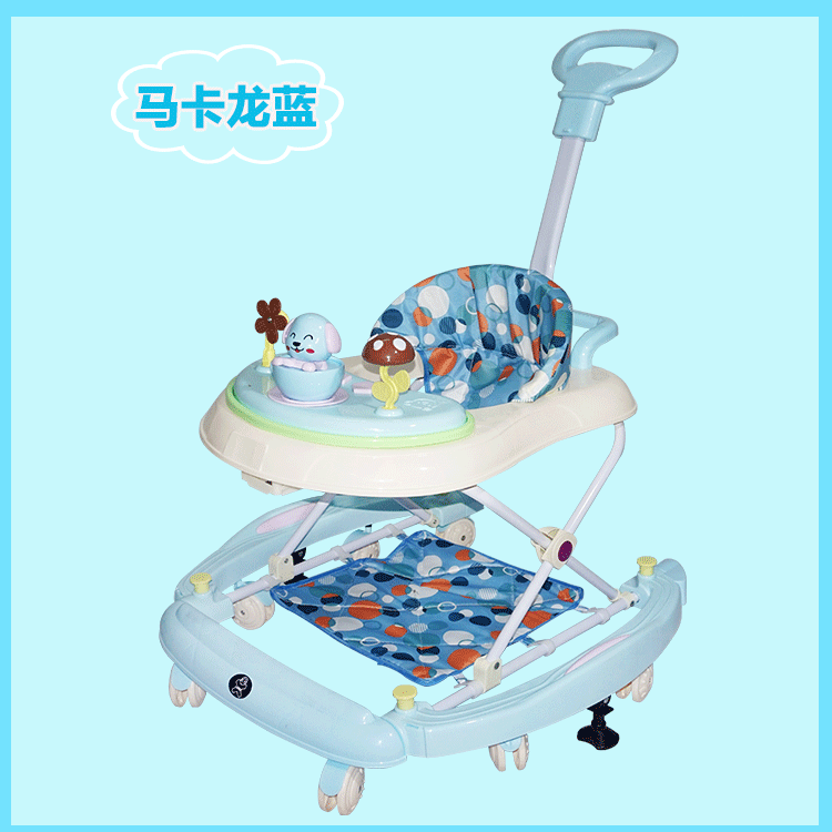 Bé sơ sinh con toddler walker 6 7-18 tháng đa chức năng chống rollover tay đẩy có thể mất các dòng trường với âm nhạc