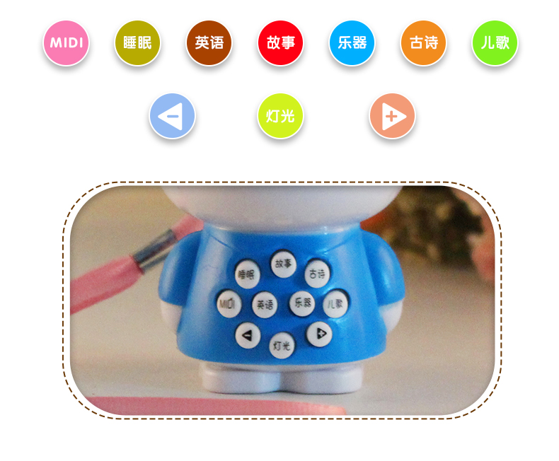 Thỏ trắng câu đố giáo dục sớm câu chuyện máy học tập Trẻ sơ sinh đồ chơi âm nhạc thông minh 0-3 tuổi robot thông minh chính hãng