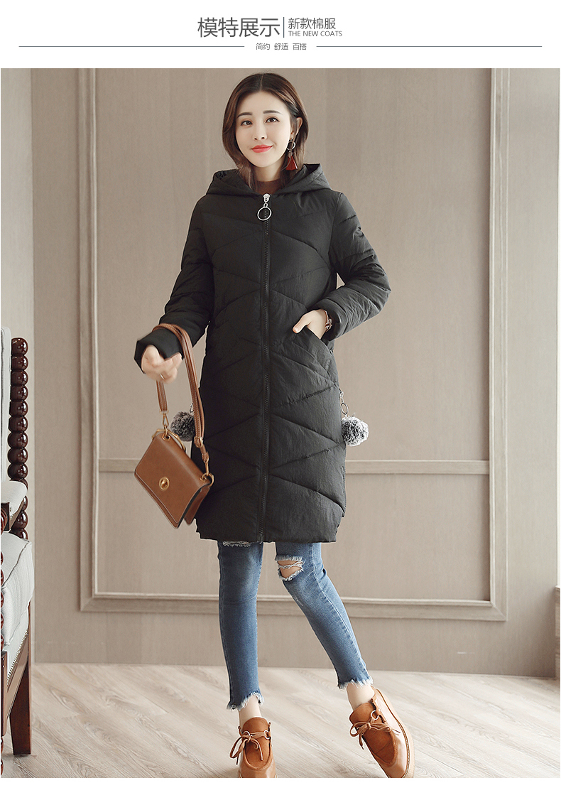 Áo khoác mới mùa đông 2017 dễ thương áo khoác cotton dày nữ dài Phần phiên bản Hàn Quốc của áo khoác mỏng độn bông xuống áo khoác kaki nam lót lông cừu