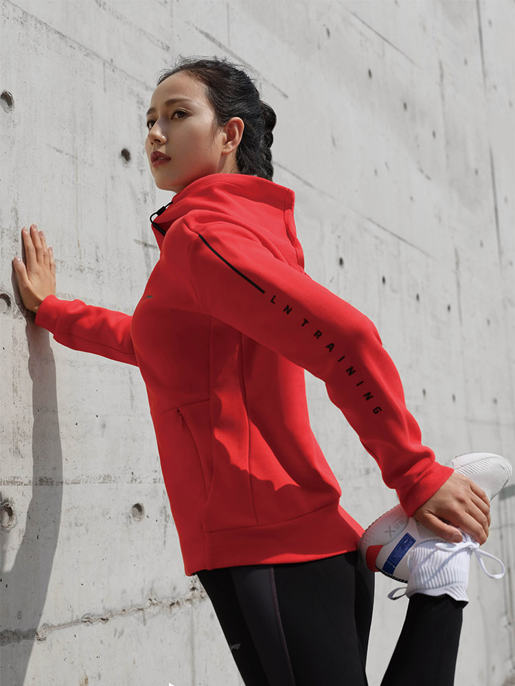 Áo khoác Li Ning Bà 2019 xuân mới áo len trùm đầu giản dị Áo thun dài tay thể thao AWDP148 - Thể thao lông cừu / jumper áo hoodie tai thỏ
