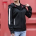 Áo khoác nữ Li Ning xuân hè 2019 mới trùm đầu áo len dệt kim dài tay đan nữ thể thao - Thể thao lông cừu / jumper áo hoodie nữ form rộng dài Thể thao lông cừu / jumper