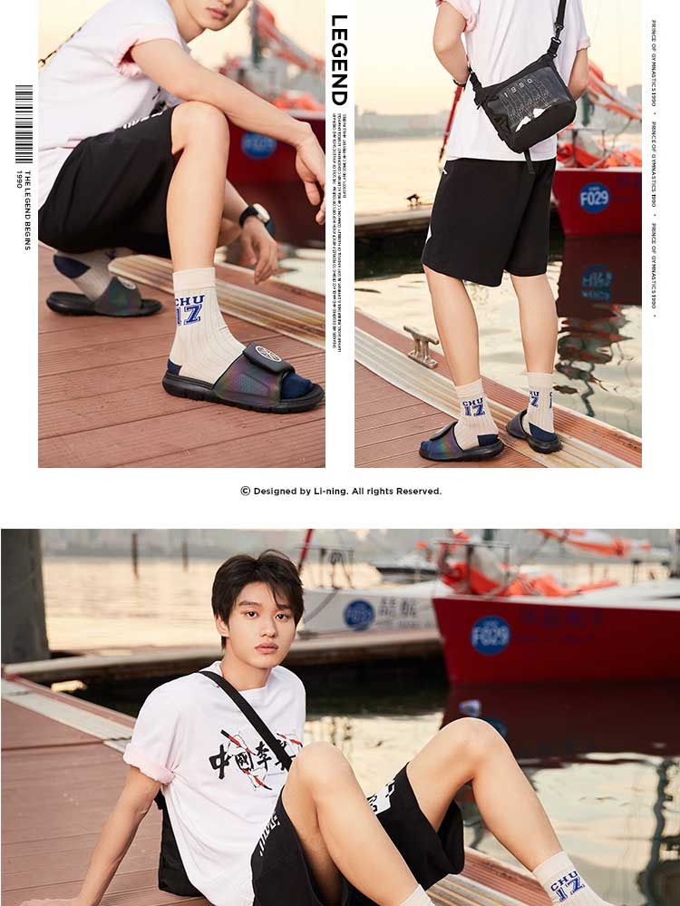 Dép Li Ning nam 2019 mới Wade series velcro phản quang mang giày thể thao nam mùa hè đi biển - Dép thể thao dép lốp