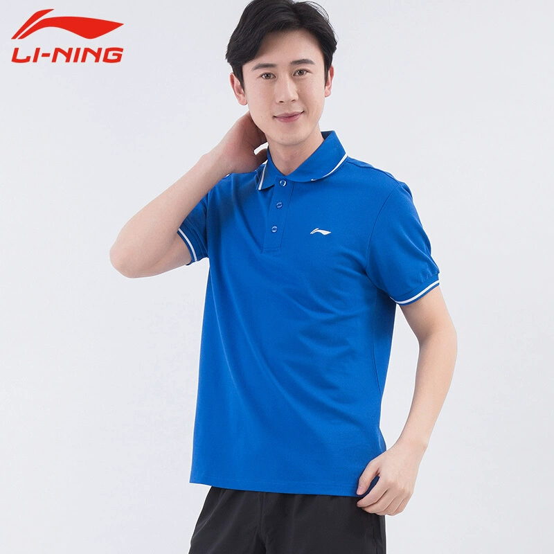 Li Ning Polo Áo sơ mi nam tay ngắn mùa hè mới ra mồ hôi Chạy áo thun Lapel áo thoáng khí thể thao hàng đầu