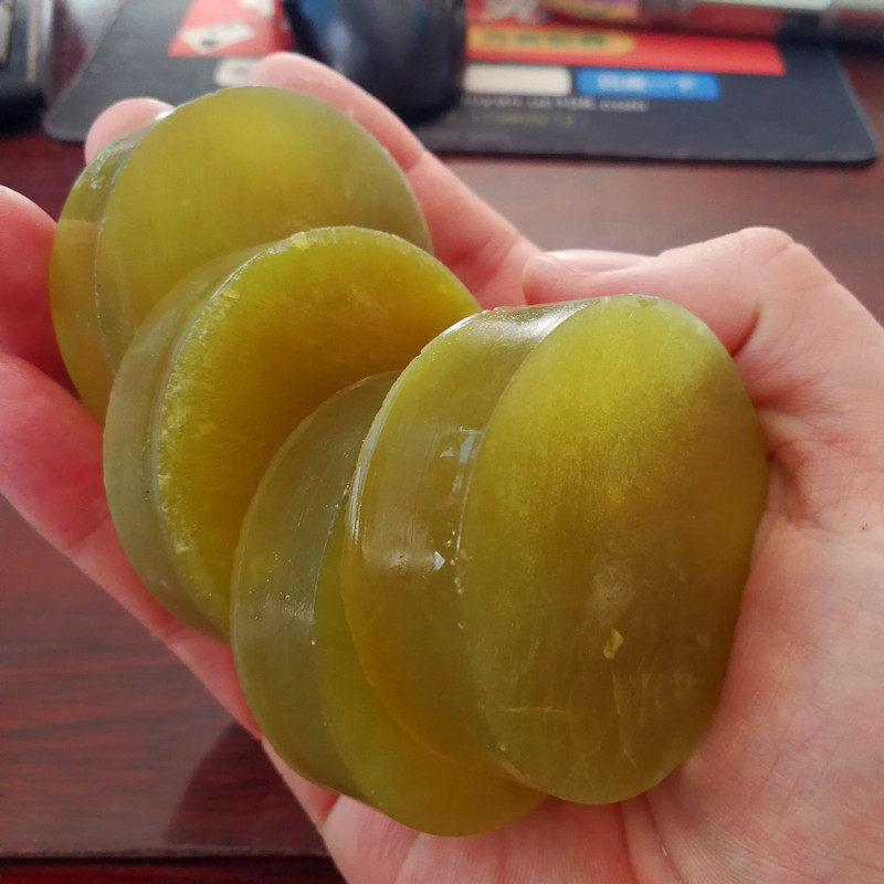 Natural Xiu jade gold jade bracelet heart bracelet core semi-finished product jade North Korean yellow material permeable impurities less material pure