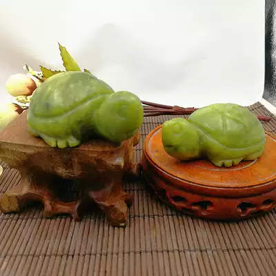 Natural Jade Longevity Turtle small turtle decoration town house fish tank natural jade handle turtle
