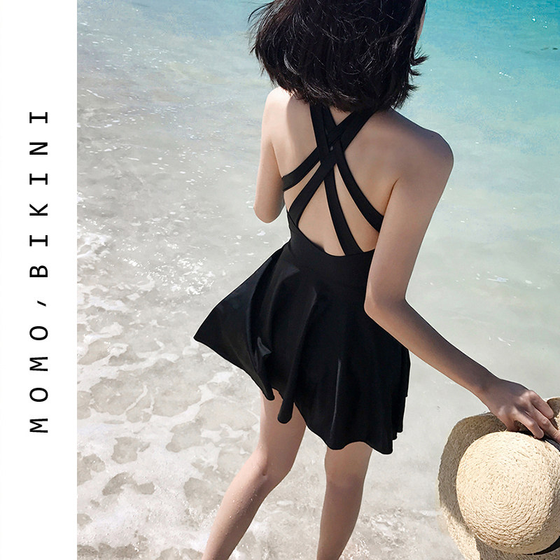 Swimsuit Women's Summer Dress Style Net Red Pure Desire Fairy big size Fat mm Black slightly fat girl Conservative conspicually slim fit