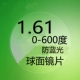 Индивидуальная 1,61 анти -бло -сферическая сферическая (оставьте левые и правые глаза, бесчисленная зеркальная рама Зеленая пленка 600 градусов)