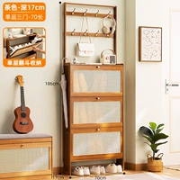 [Глубокий 17 см] чайный однослойный-три дверь 70 длиной (дышащие цветы)