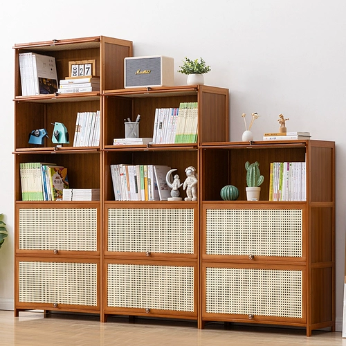 Универсальный книжный шкаф, книжная полка из натурального дерева, многослойная коробочка для хранения