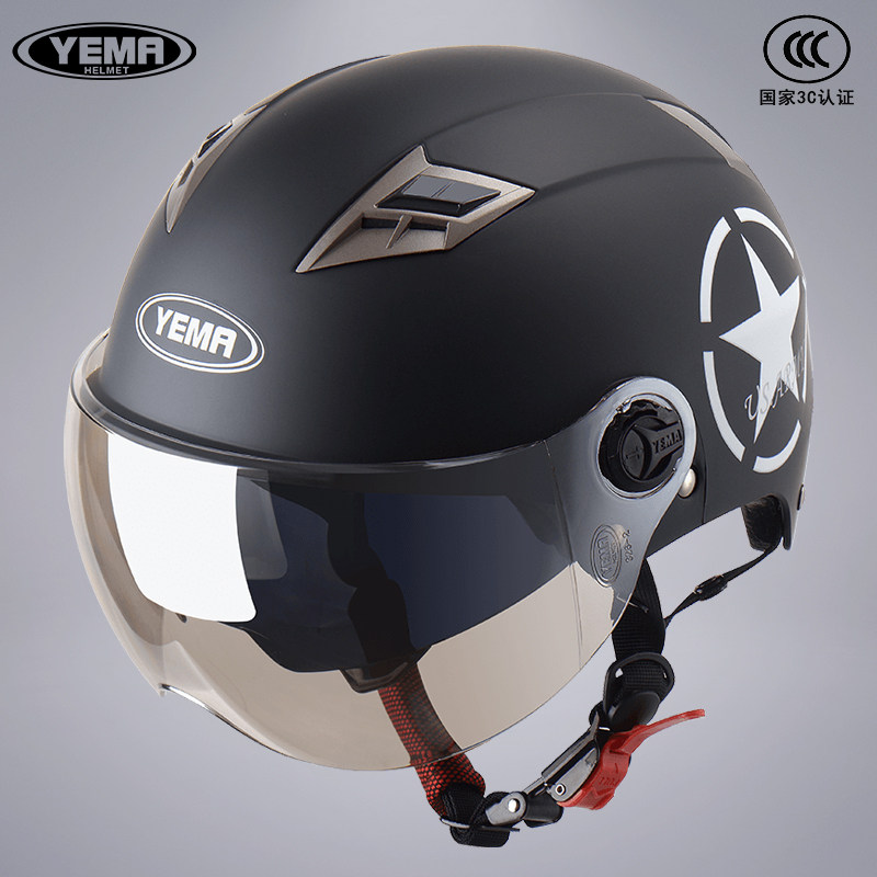 3C Certified Mustang (M3) Electric Locomotive Safety Helmets for Men and Women Summer Sunscreen Double Lens Half Helmets Light Safety Helmets