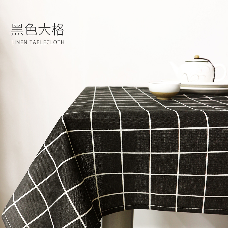 Black Dagetablecloth desk INS student fabric art Cotton and hemp Japanese  Gabe solar system Tea table cloth Northern Europe Simplicity Chinese style