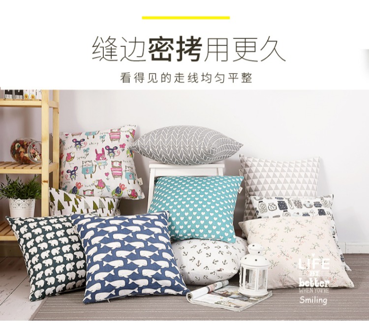Nordic bông gối bìa sofa đệm tựa lưng thắt lưng gối ghế văn phòng xe của chiếc gối ngủ có thể được tùy chỉnh - Trở lại đệm / Bolsters gối vuông sofa