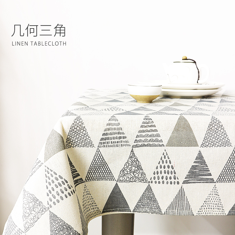 Geometric Triangletablecloth desk INS student fabric art Cotton and hemp Japanese  Gabe solar system Tea table cloth Northern Europe Simplicity Chinese style