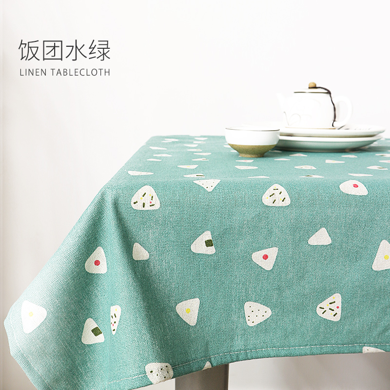 Rice Ball Water Greentablecloth desk INS student fabric art Cotton and hemp Japanese  Gabe solar system Tea table cloth Northern Europe Simplicity Chinese style