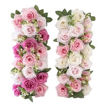Hot selling wedding flower arrangement wedding artificial flower strips floor-to-ceiling T-stage road flower guide cross-border arch scene decoration place