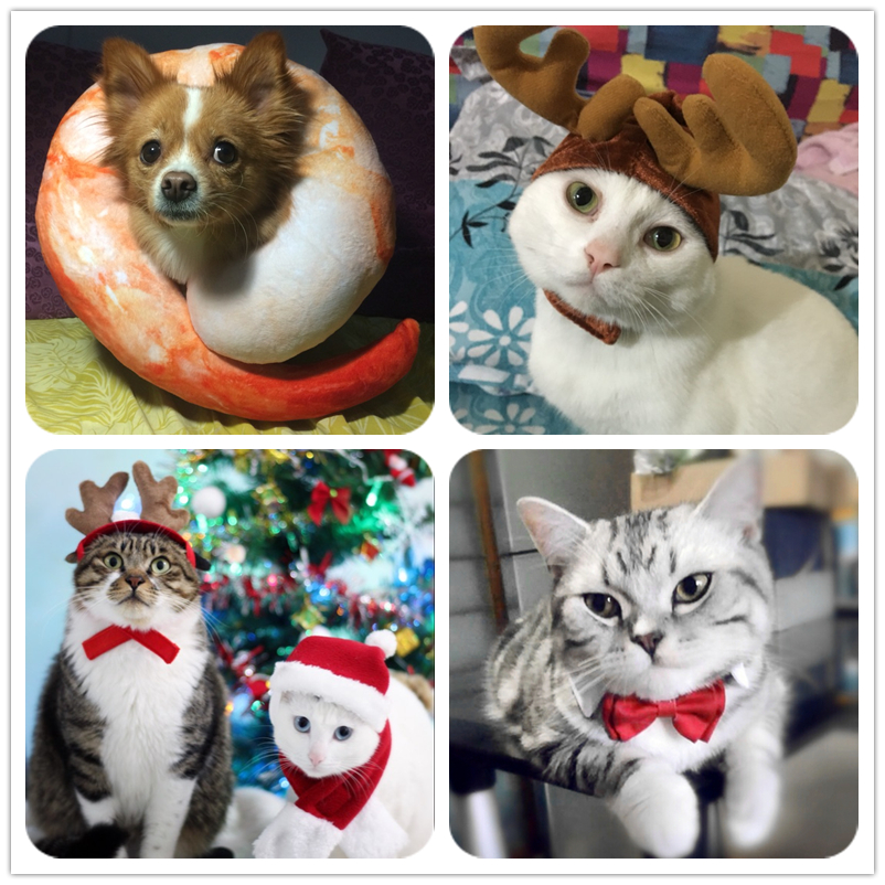 Christmas decorations elk antlers pet funny cat headgear dog head ornaments teddy dog ​​hat transformation costume