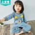 Đồ ngủ liền thân của trẻ em Shangbao Maiqiudong cộng với nhung dày 2018 Bộ đồ ngủ bé trai và bé gái mới ấm và nhung đồ bơi cho bé Áo liền quần