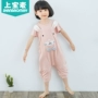 Shang Bao Mai mùa hè trẻ em mới một bộ đồ ngủ bé trai và bé gái đồ ngủ một mảnh bộ hoạt hình bé trai