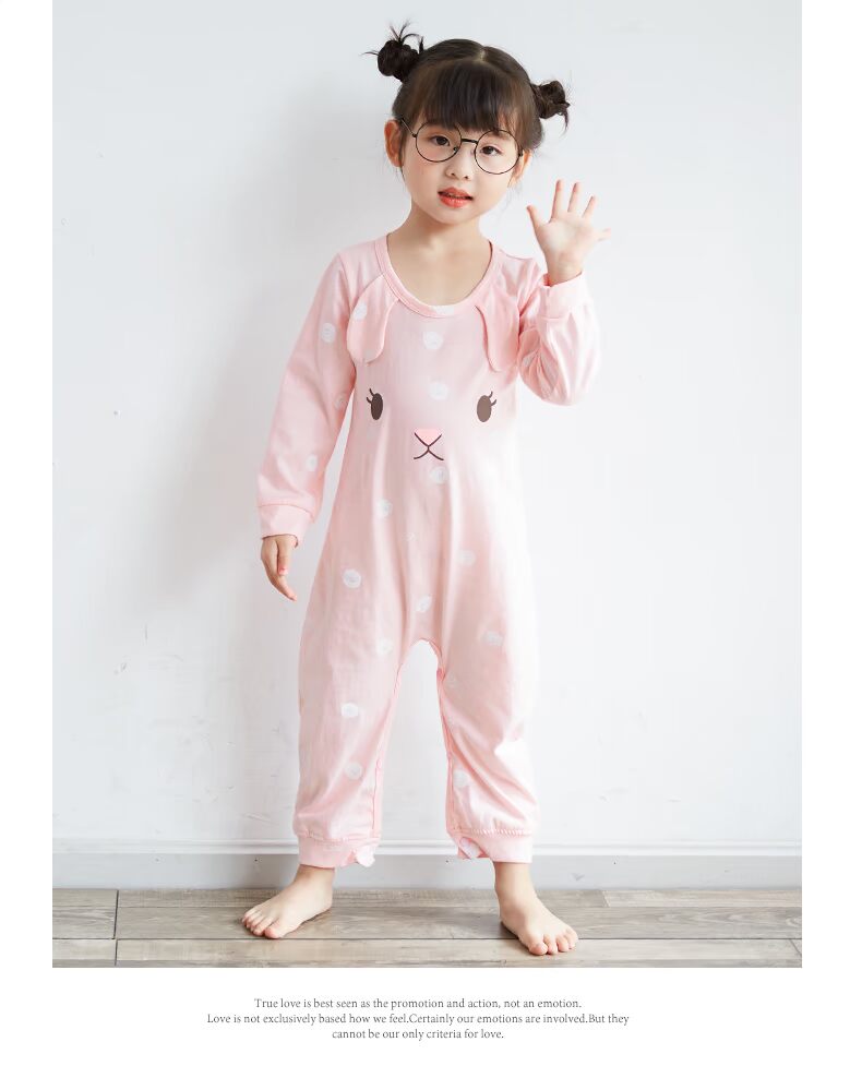 Shangbao Mai 2018 Mùa thu Trẻ em Bộ đồ ngủ Xiêm Cotton Cô gái Xiêm Dịch vụ tại nhà Cô gái Đồ ngủ Động vật Dễ thương Mạnh body chip cho bé sơ sinh