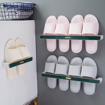 Punch-free bathroom Slipper rack wall-mounted non-trace bathroom door rear shoes storage artifact toilet drain shoe rack