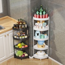 Kitchen triangle shelf floor multi-layer corner vegetable fruit and vegetable corner corner corner pot small size storage rack
