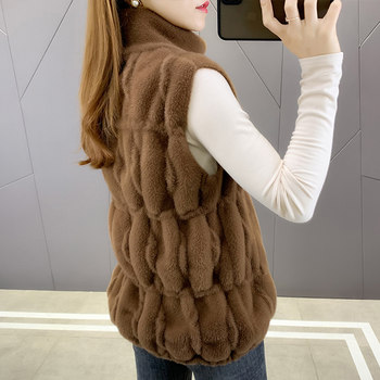 Autumn vest women's outerwear 2022 new mink fleece sweater vest coat fashion foreign style 2022 autumn clothing