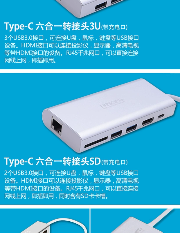 Thunderbolt3 Thunderbolt 3 Adapter chuyển đổi hdmi vga Apple loại Máy tính xách tay Usb Máy tính-c HD Adapter Cáp Video Splitter Chiếu Docking Hiển thị Phụ kiện