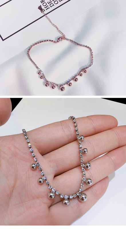 Trang sức trái tim Hàn Quốc đơn giản nhỏ tươi sáng tạo chuông sao thời trang hoa hồng vàng vòng chân nữ hoang dã vòng chân bạc tây tạng