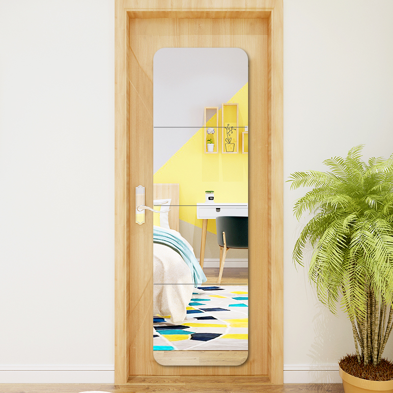 Full body full body mirror Whole body sticking wall Self-adhesive cabinet door Bedroom Dormitory Home Small Size Hanging Wall Patch Girls