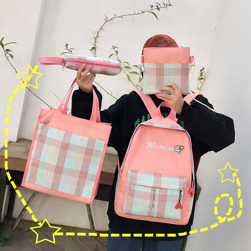 Túi cô gái 2020 mới hai vai túi Hàn Quốc phiên bản của học sinh trung học trường trung học đơn giản cao dung lượng Oxford vải ba lô