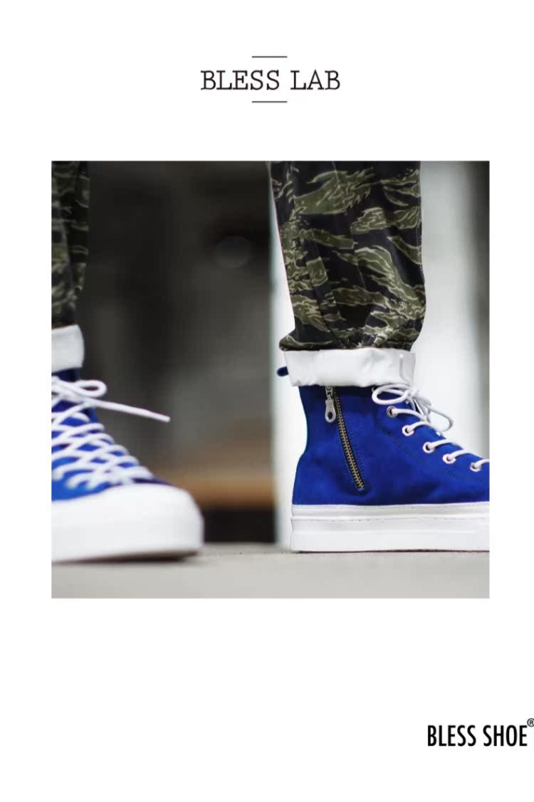 BLESS SHOE B7 zip cổ điển làm bằng tay dây kéo da lộn cao cấp đôi giày hàng đầu - Giay cao giày nam cao cổ