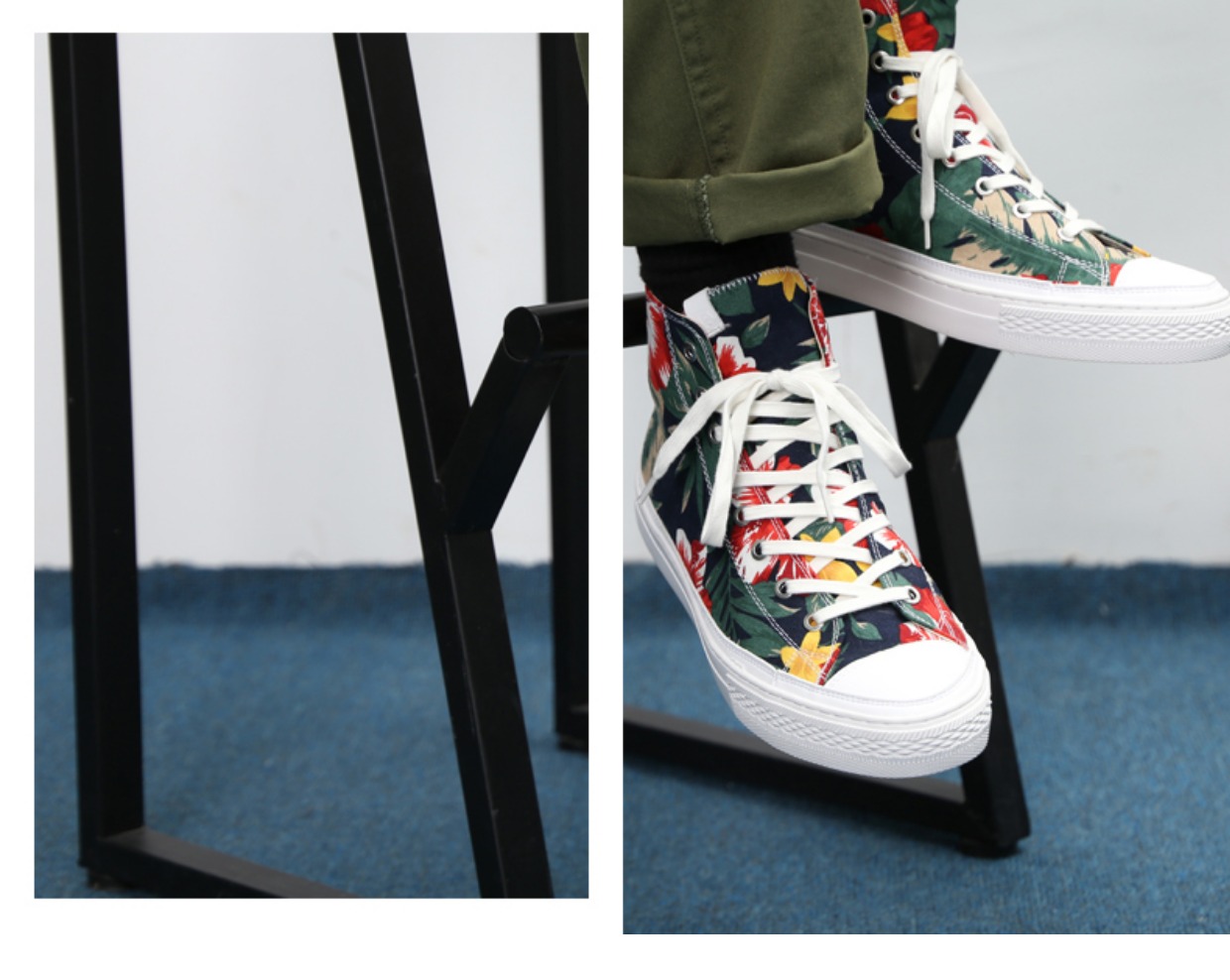 BLESS SHOE ALOHA hoa Hawaii mùa hè hoa cao cấp đôi giày cao cổ thường - Giay cao sneaker nam