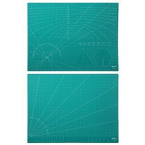 得力A3切割垫板大号手工模型桌面雕刻裁剪垫板绿色PVC材质DIY可重复切割裁纸垫黏土防割垫橡皮章介刀雕刻板