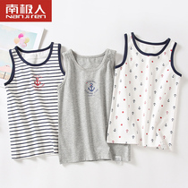 Antarctic childrens cotton thin vest boys wear vests inside boys middle and big children summer childrens I-character underwear