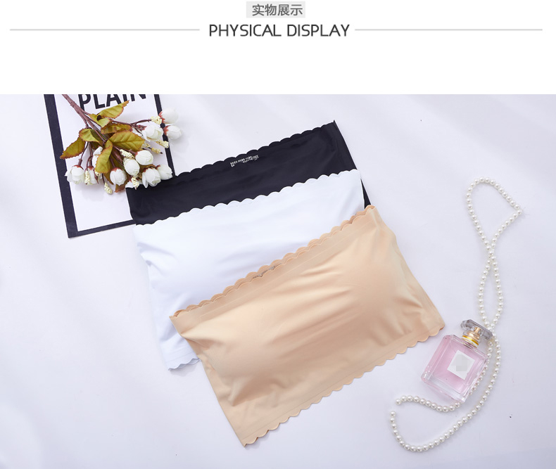 Áo ngực nữ ống top bra quây đồ lót ren trắng chạm đáy chống ánh sáng ngắn tập hợp ngực áo ngực rút dây