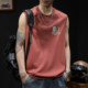 ເສື້ອຍືດຍີ່ຫໍ້ trendy sweat vest men's loose waistcoat men's sleeveless red sports fitness basketball men's large size summer