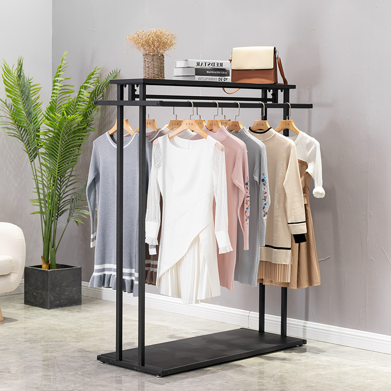 Clothing store Middle Island display double row men and women's clothing store middle shopping mall shelves pediatric clothing frame landing