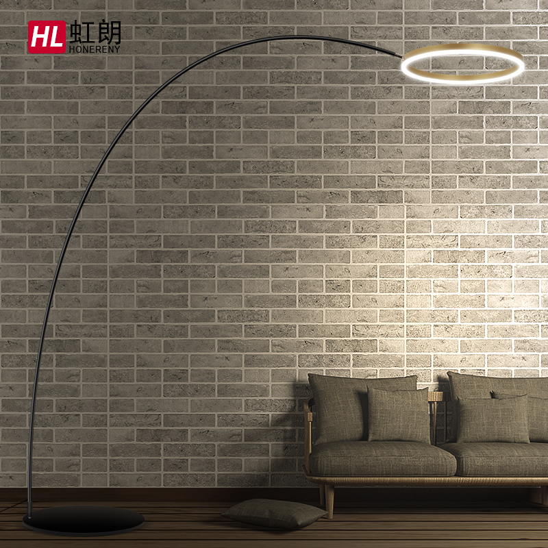 Iridescent Living Room Floor Lamp Led Nordic Minimalist Modern Atmos Fishing Light Creative Personality Web Red Remote Control