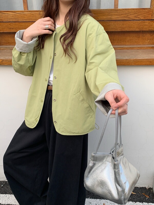 2026 Spring New Artistic Retro Loose Slimming Versatile Top Bright Color Jacket Reversible Stylish and Trendy Design